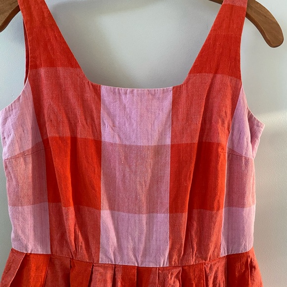 True Vintage Red and Pink Checkered Day Dress - Picture 2 of 7